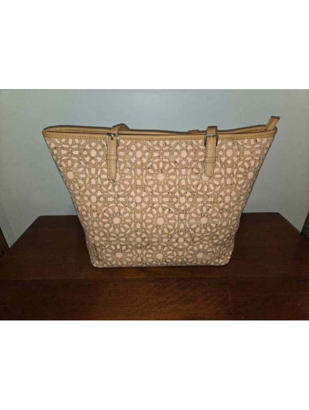 Miztique Geometric Pattern Cork Tote Bag